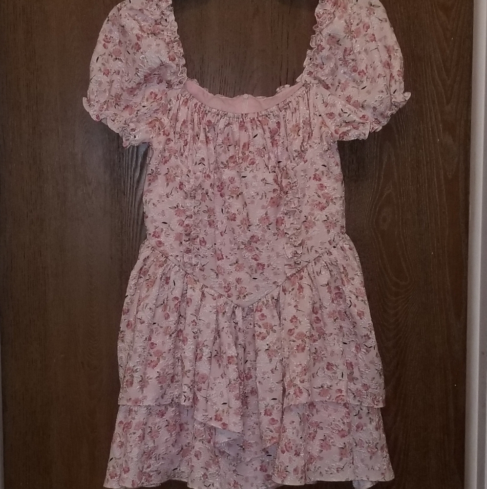 Pink Floral Mini Dress